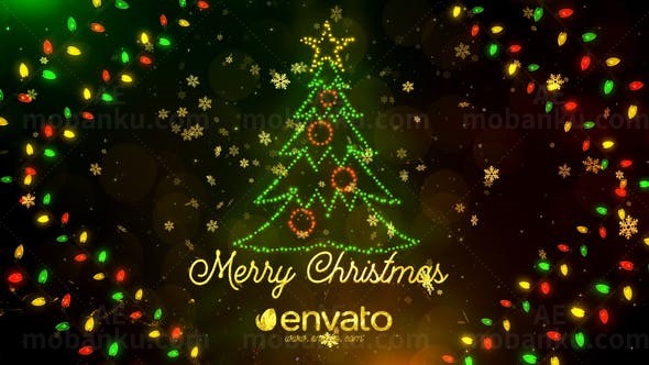 彩色光效圣诞片头AE模板