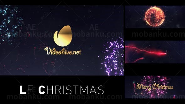 粒子烟花圣诞片头AE模板