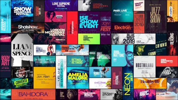 50组文字标题图片排版动画AE模板