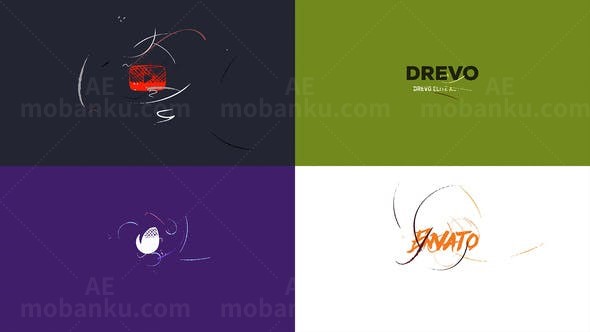 线条路径Logo动画AE模板