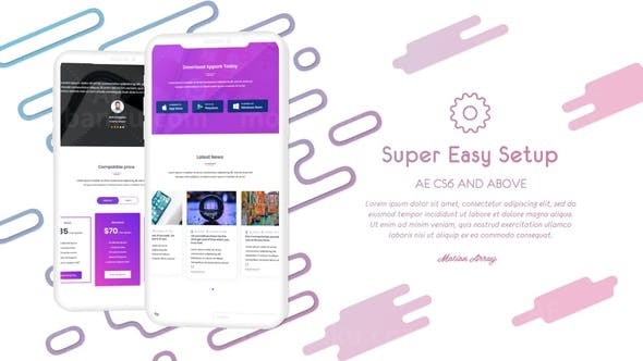 简洁手机APP宣传动画AE模板