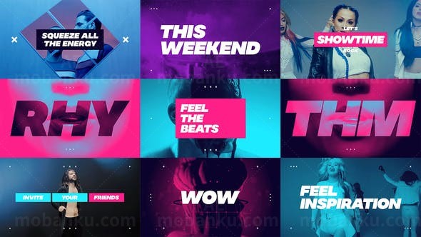 时尚音乐视频文字排版宣传片头AE模板