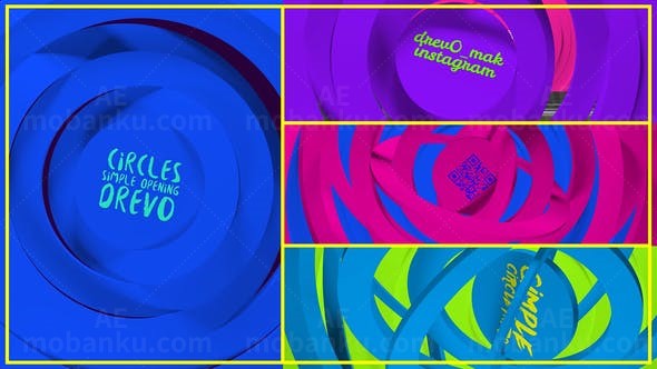 圆环简单动画片头AE模板