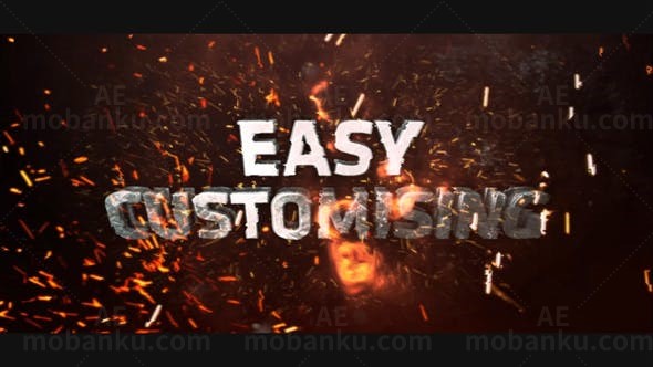 火星粒子三维文字宣传片头AE模板