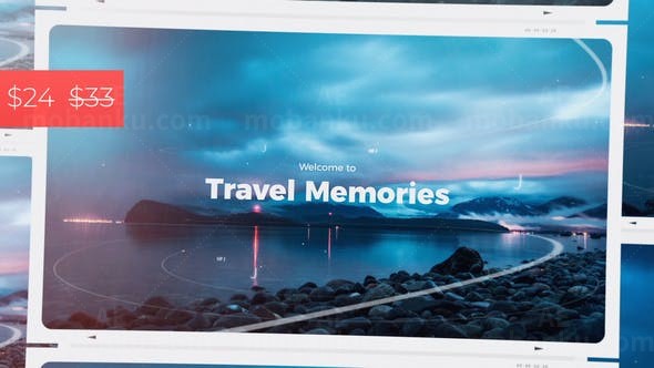 旅游回忆照片相册片头AE模板
