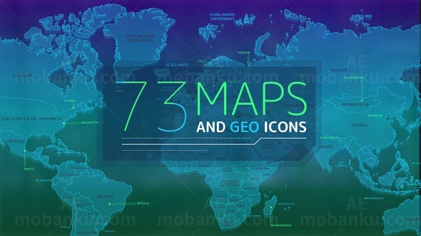 地图图标元素AE模板