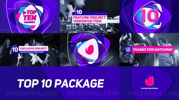 最佳10栏目包装AE模板