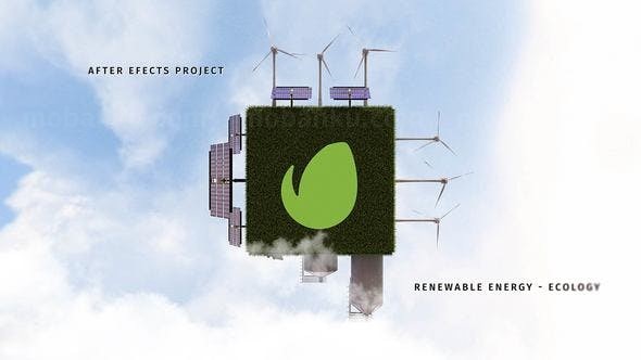 再生能源生态标志片头AE模板