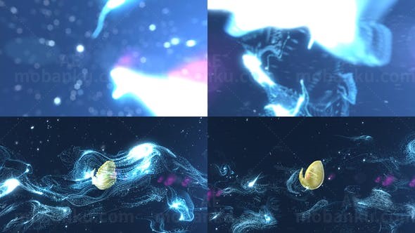 粒子流体标志展示AE模板