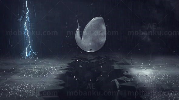 雷雨交加标志片头AE模板