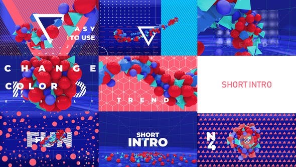 彩色片头AE模板