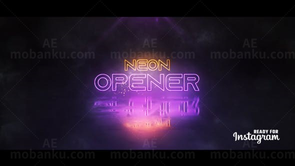 霓虹标志片头AE模板