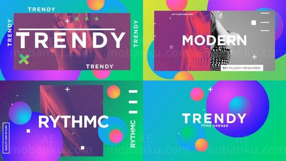 时髦版式片头AE模板