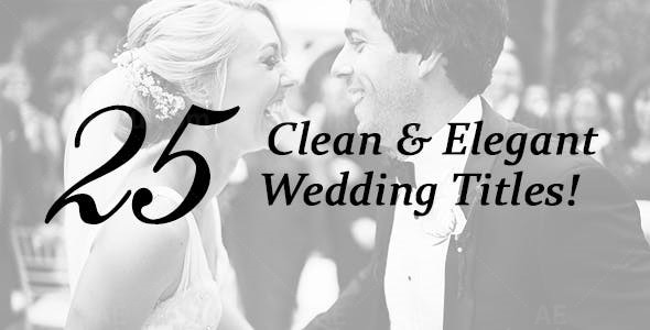 25组简洁婚礼标题展示AE模板