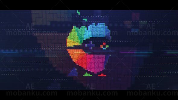 俄罗斯方块游戏标志展示AE模板