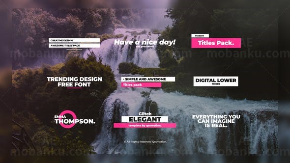 现代风格故障效果标题展示AE模板