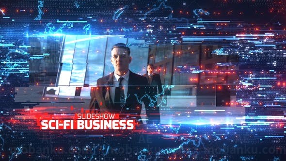 科技感撕裂元素视频宣传片头AE模板