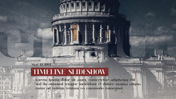 历史时间线幻灯片开场AE模板