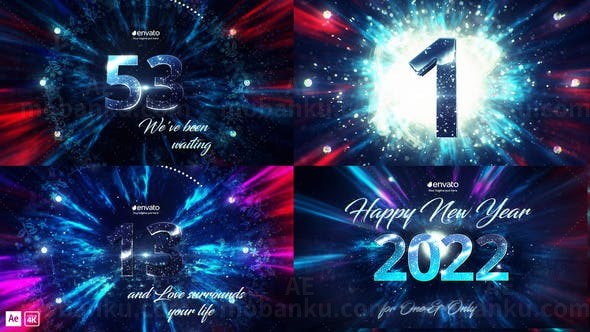 三维新年倒计时片头AE模板