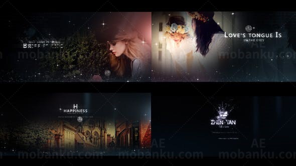 时尚粒子文字婚礼类AE片头AE模板