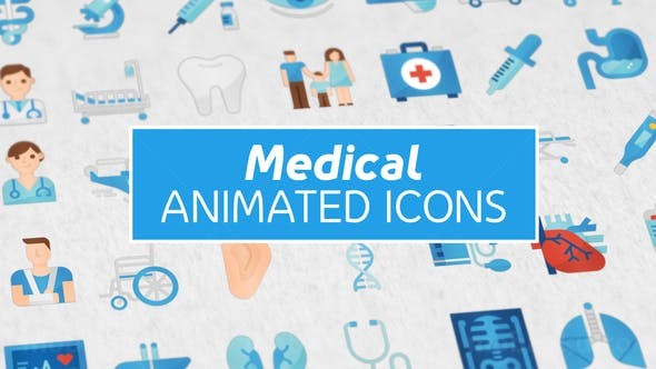 36个医学动画符号图标元素展示AE模板