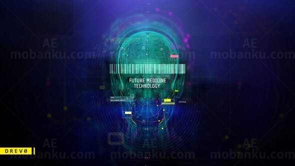 未来医学x光人体器官全息扫描技术展示AE模板