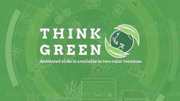 绿色自然生态环境再利用图标Logo演绎AE模板