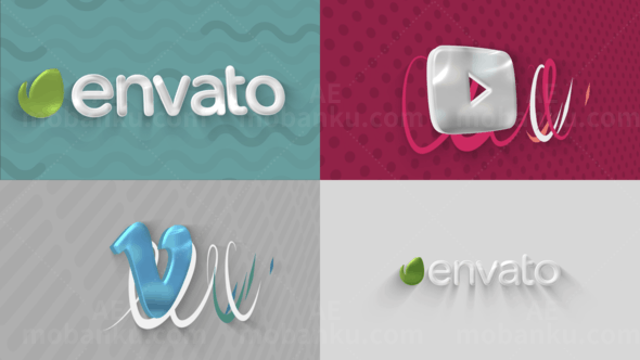 3D按钮光滑过渡标志动画展示AE模板