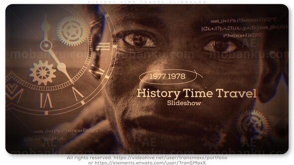 历史人物故事回忆时间线展示片头AE模板