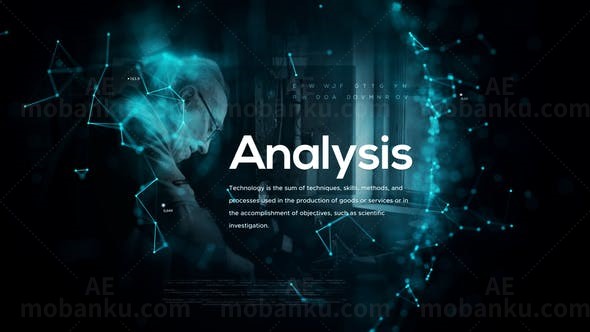 黑暗星空科技感图片展示片头AE模板