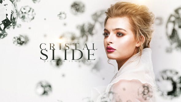 亮白色调优雅水晶钻石包装图片展示AE模板