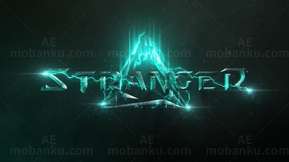 金属质感电光闪烁影视标题字幕展示AE模板