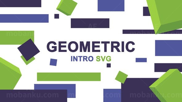抽象几何拼装Logo标志动画展示AE模板