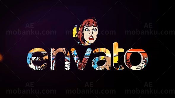 连环卡通漫画三维翻转动态展示AE模板