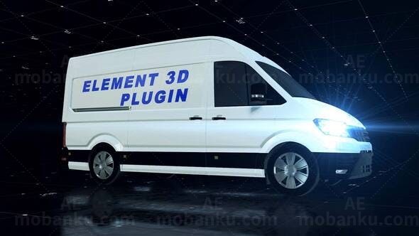 物流速递送货服务用皮卡汽车宣传AE模板