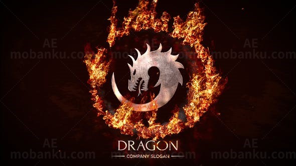 圆环火焰激情燃烧标志动画演绎AE模板