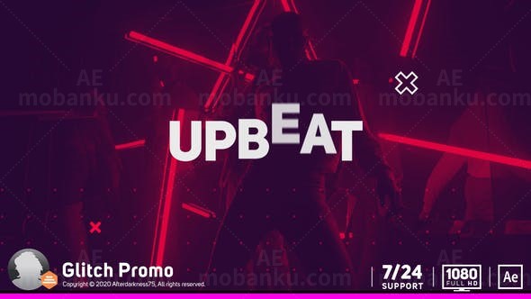 快速故障闪烁效果舞蹈运动宣传片AE模板