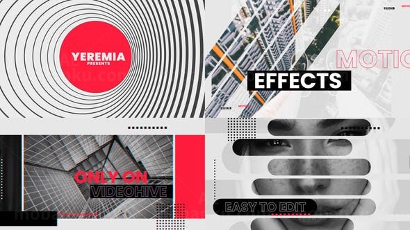 肖像照片电子相册快速切换展示AE模板