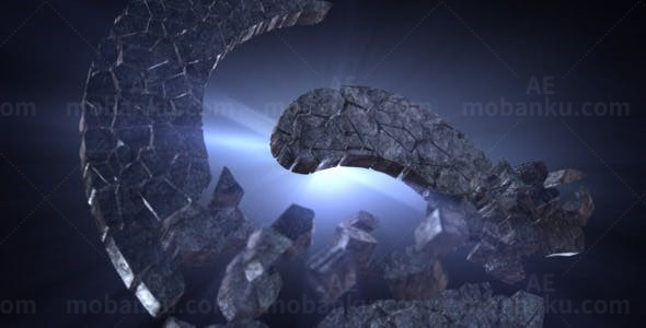 3D碎石会聚效果LOGO演绎AE模板