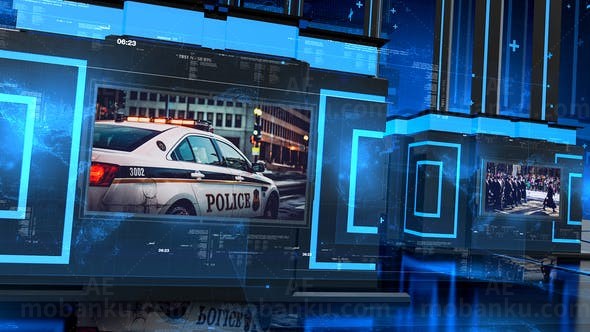 电视新闻栏目开场展示AE模板