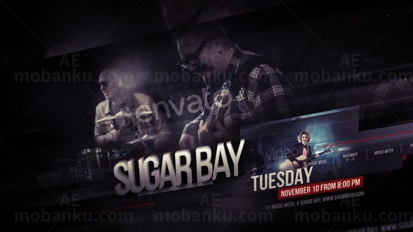 摇滚音乐周活动摇动效果AE模板