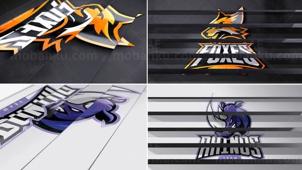 百叶窗面板翻页效果标志动画AE模板