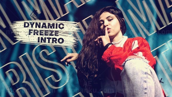 体育动作动态定格拉进冻结展示AE模板