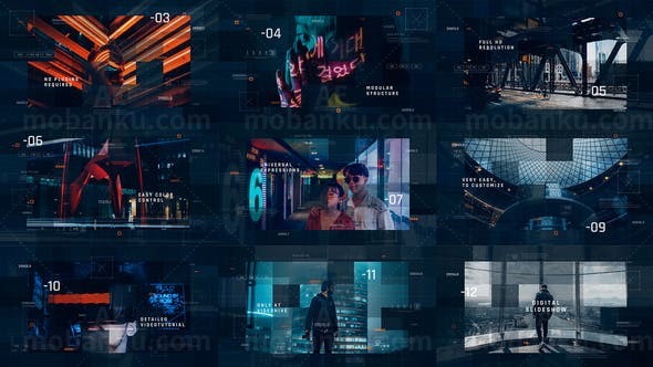 未来高科技科幻数字信息展示幻灯片AE模板