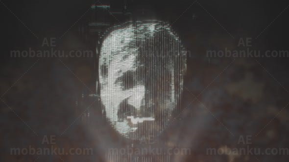 数字化全息头像制作软件宣传促销演示AE模板