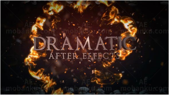 火焰粒子动作电影预告片AE模板