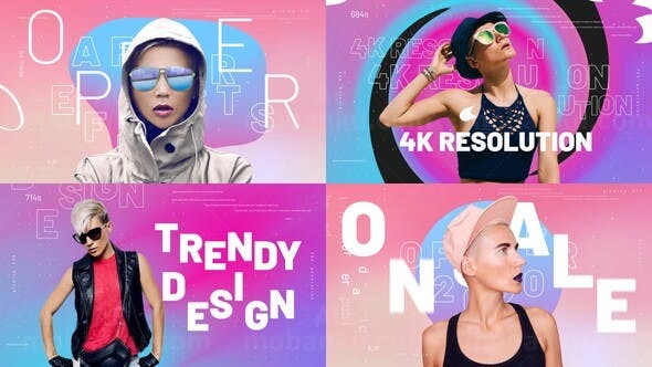 明亮色彩时髦优雅片头AE模板