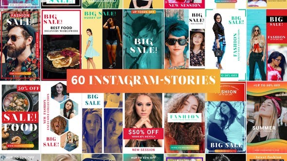 手机端时髦服装宣传促销展示AE模板