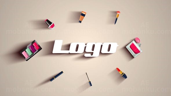 时尚美容化妆品logo标志动画AE模板