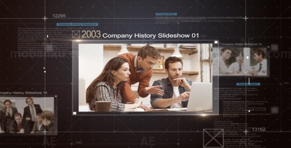 企业发展历史图片投影幻灯片展示AE模板